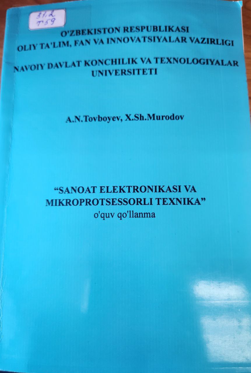 Sanoat elektronikasi va mikroprotsessorli texnika