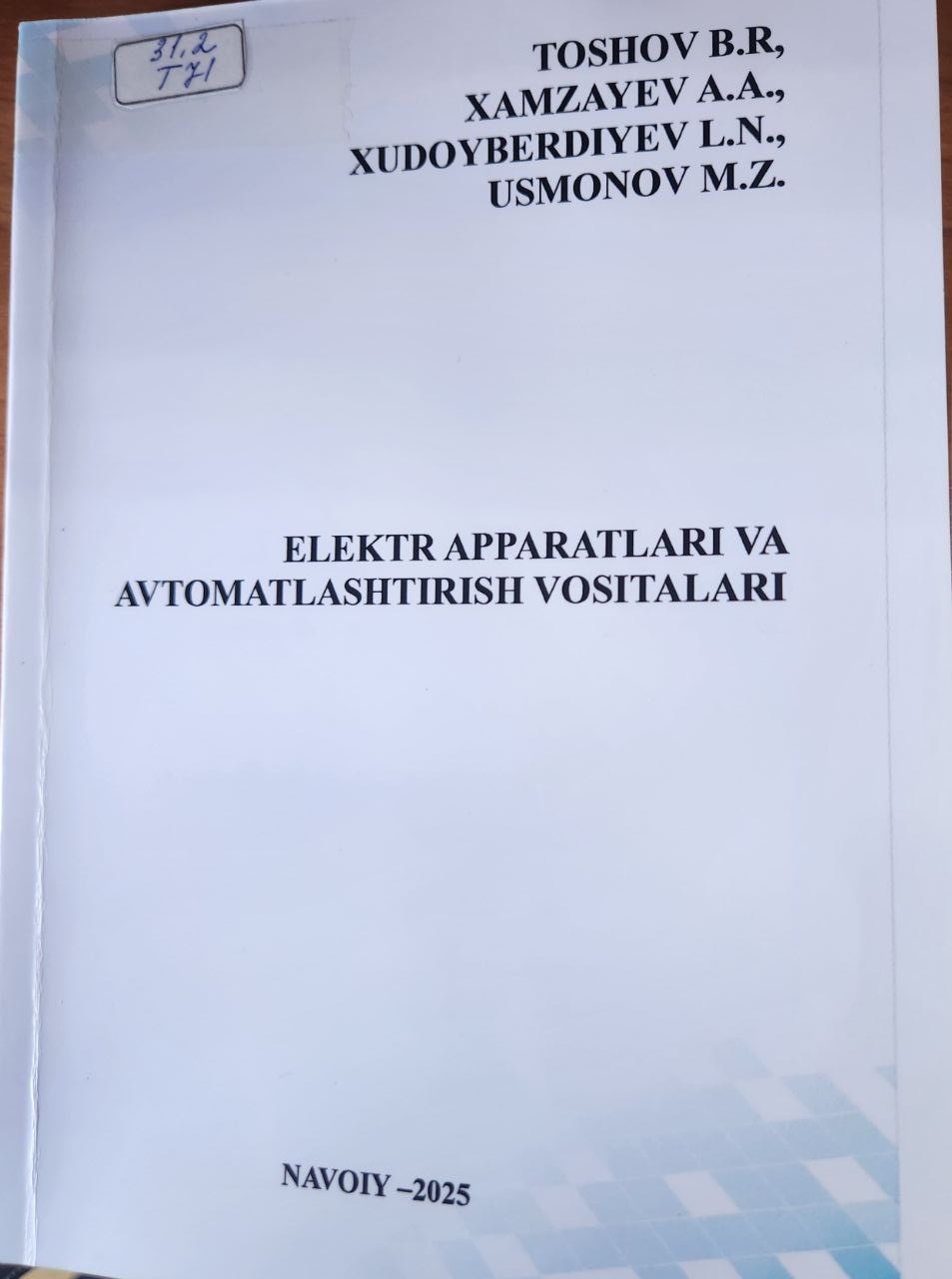 Elektr apparatlari va avtomatlashtirish vositalari