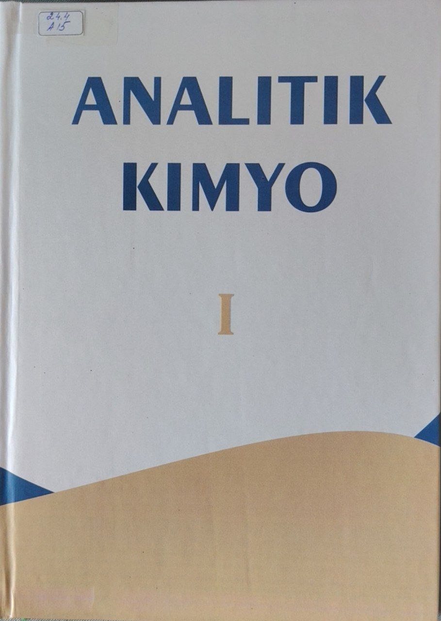 Analitik kimyo 1-kitob