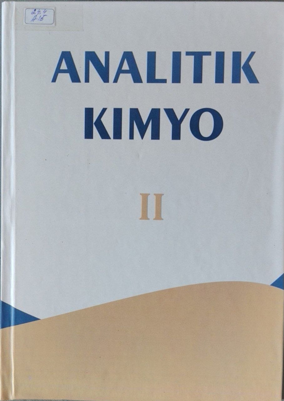 Analitik kimyo 2-kitob
