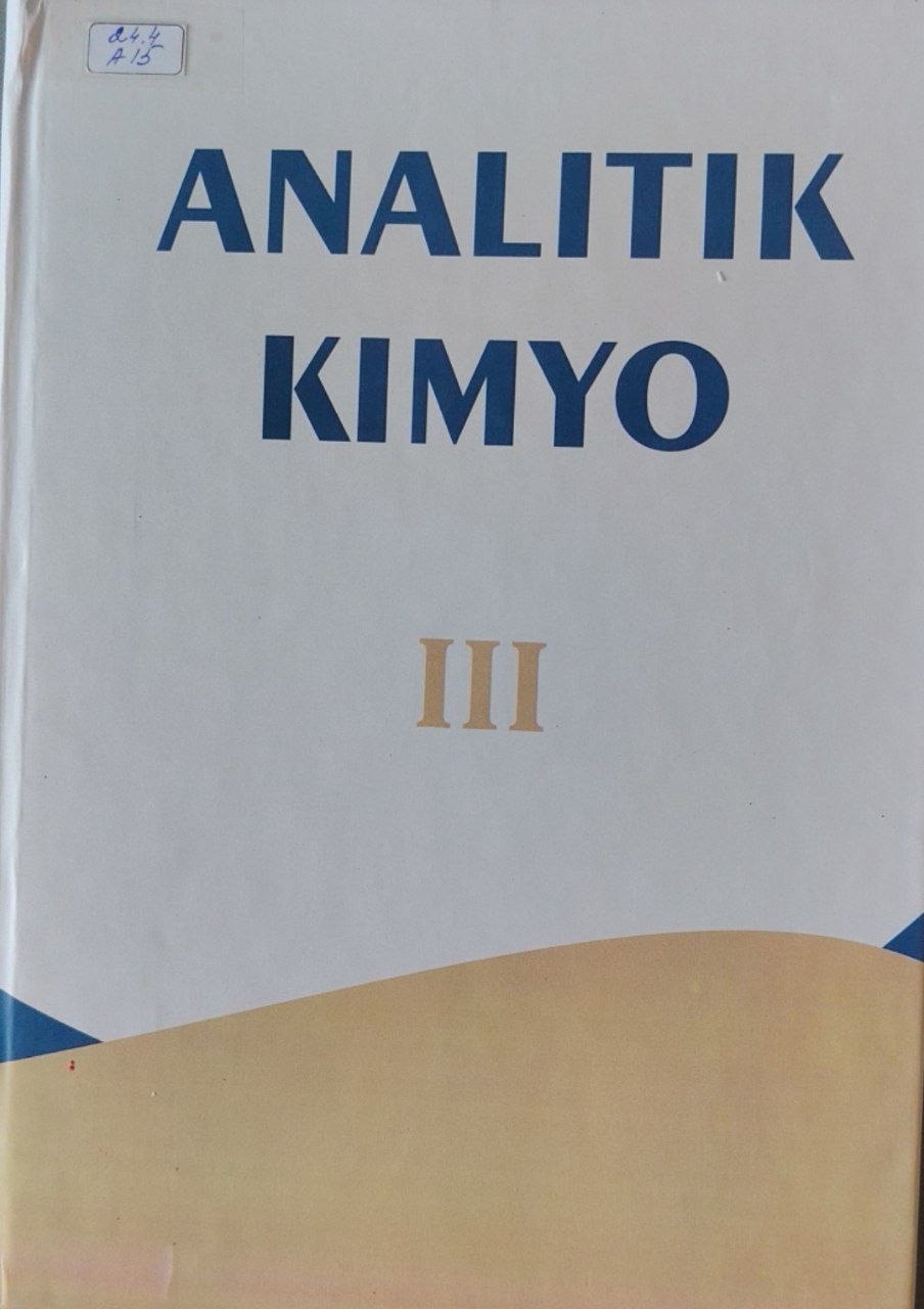 Analitik kimyo 3-kitob