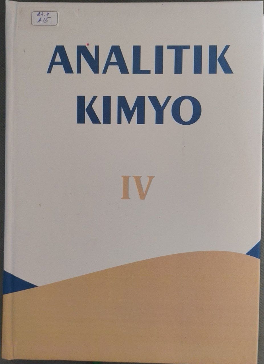 Analitik kimyo 4-kitob