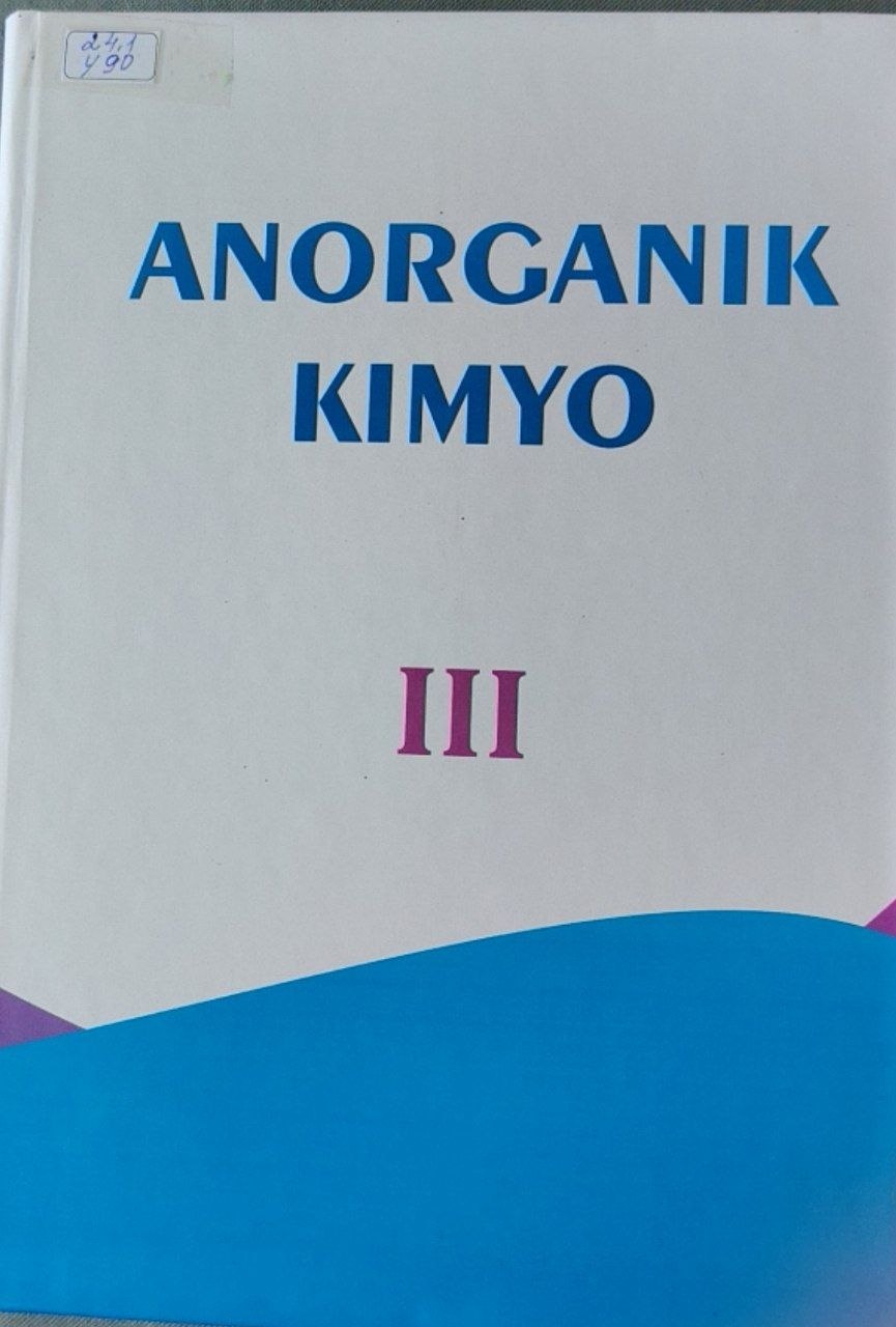 Anorganik kimyo 3-kitob