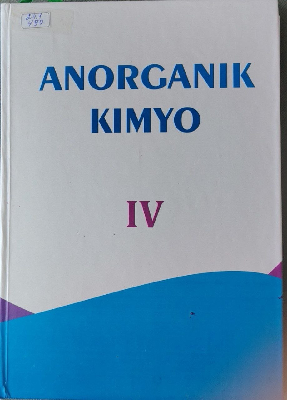 Anorganik kimyo 4-kitob